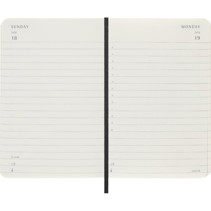 Moleskine agenda de poche 12 mois, calendrier journalier, 90 x 140 mm, rouge écarlate