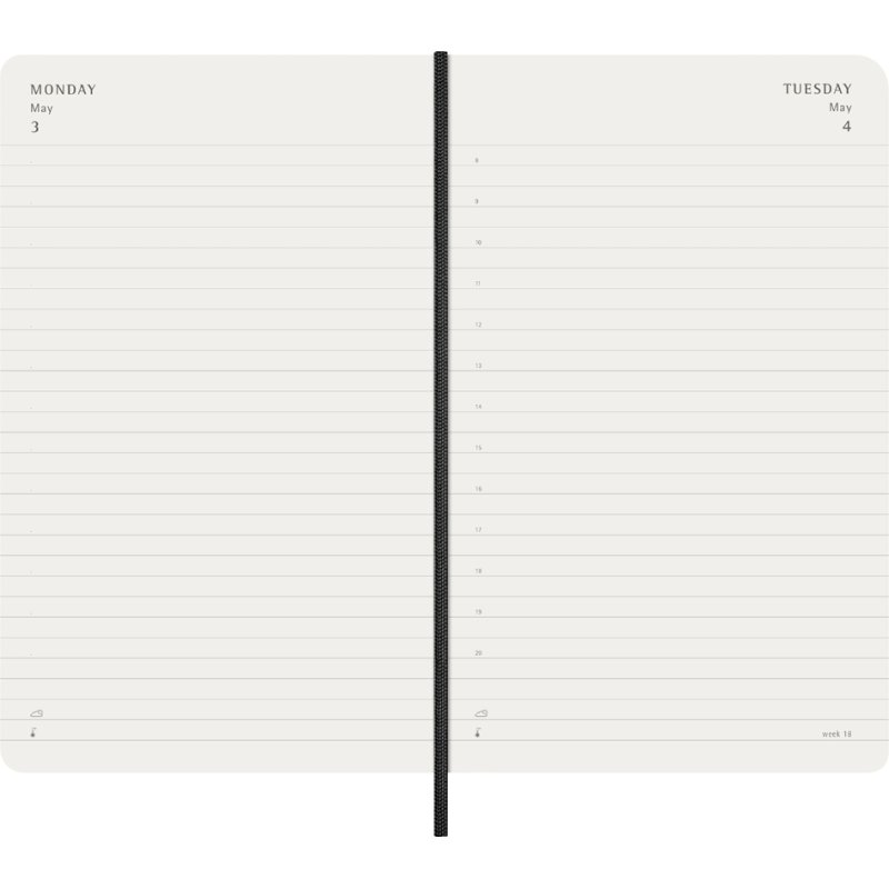 Moleskine calendrier quotidien 12 mois, couverture souple, bleu saphir, 130 x 210 mm