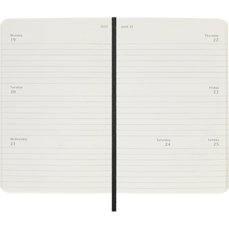Moleskine weekkalender 12 maanden, softcover zwart, 90 x 140 mm