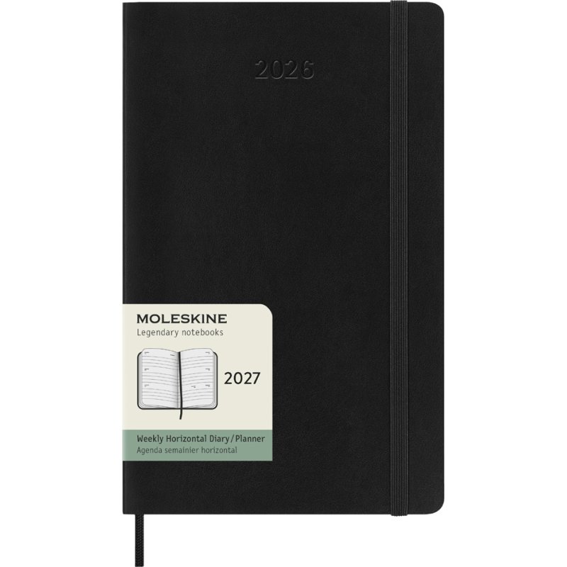 Moleskine weekkalender 2027, A5 softcover, zwart