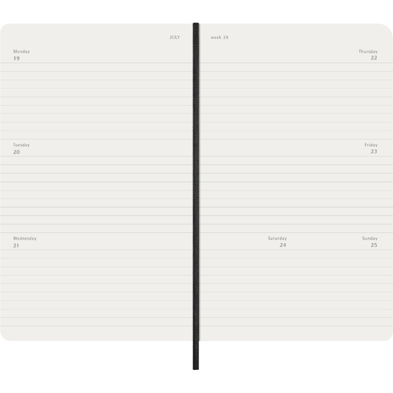 Moleskine weekkalender 2027, A5 softcover, zwart