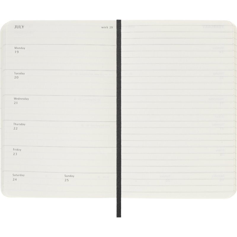 Moleskine calendrier hebdomadaire 12 mois, couverture souple, 90 x 140 mm, vert myrte