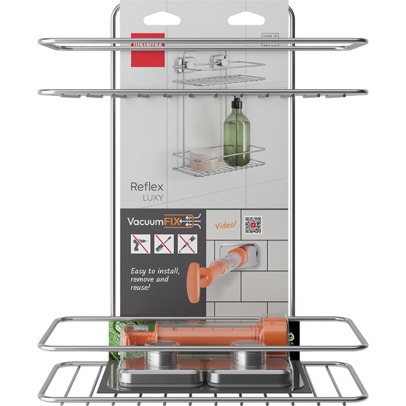 metaltex Reflex Luxy rack, 2 tiers, silver, 260 x 130 x 350 mm