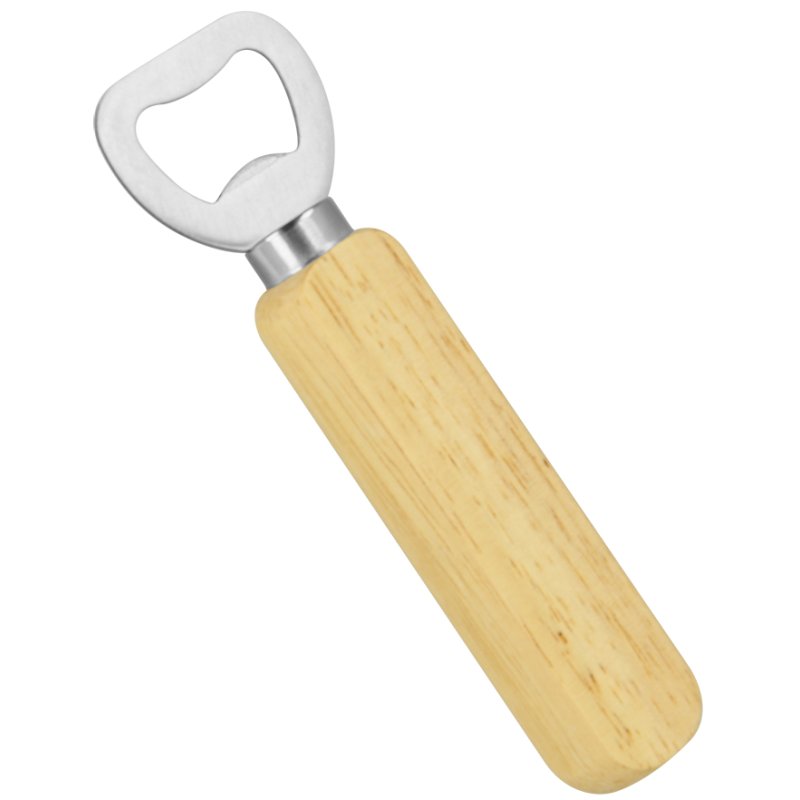metaltex Ouvre-bouteille, bois et acier inoxydable, poignée en hêtre, 55x22x195 mm