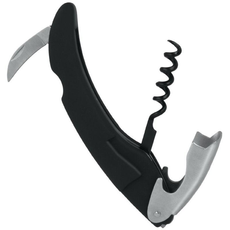 metaltex kelnermes Elite, 3-in-1, kurkentrekker/opener/foliesnijder, zwart/rood