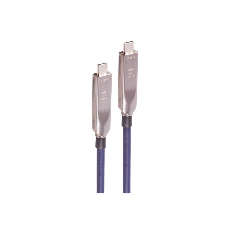 shiverpeaks USB 3.2 hybrid cable USB-C, blue, TPU, 7.5 m