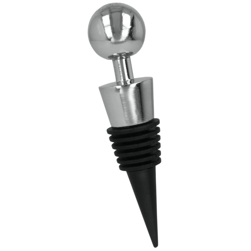 metaltex Aroma flessenstop, luchtdichte afsluiting, zilver/zwart, Ø 25 x 100 mm