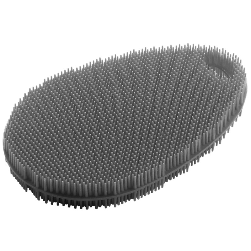 Metaltex Éponge de nettoyage, silicone, ovale, gris