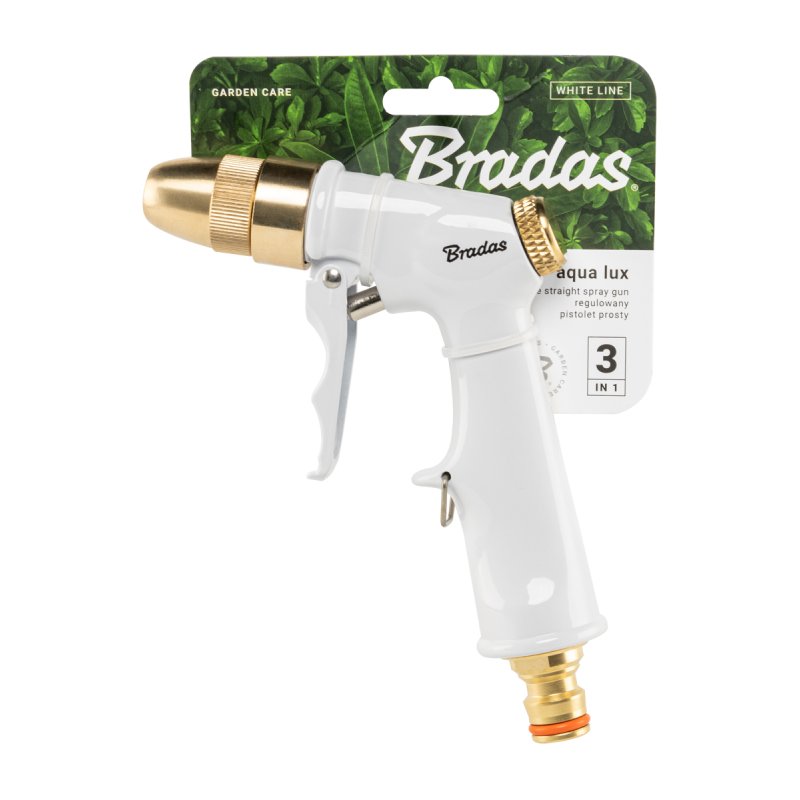 Bradas pistolet pulvérisateur AQUA LUX, métal avec accents cuivre, blanc/cuivre, 3 fonctions