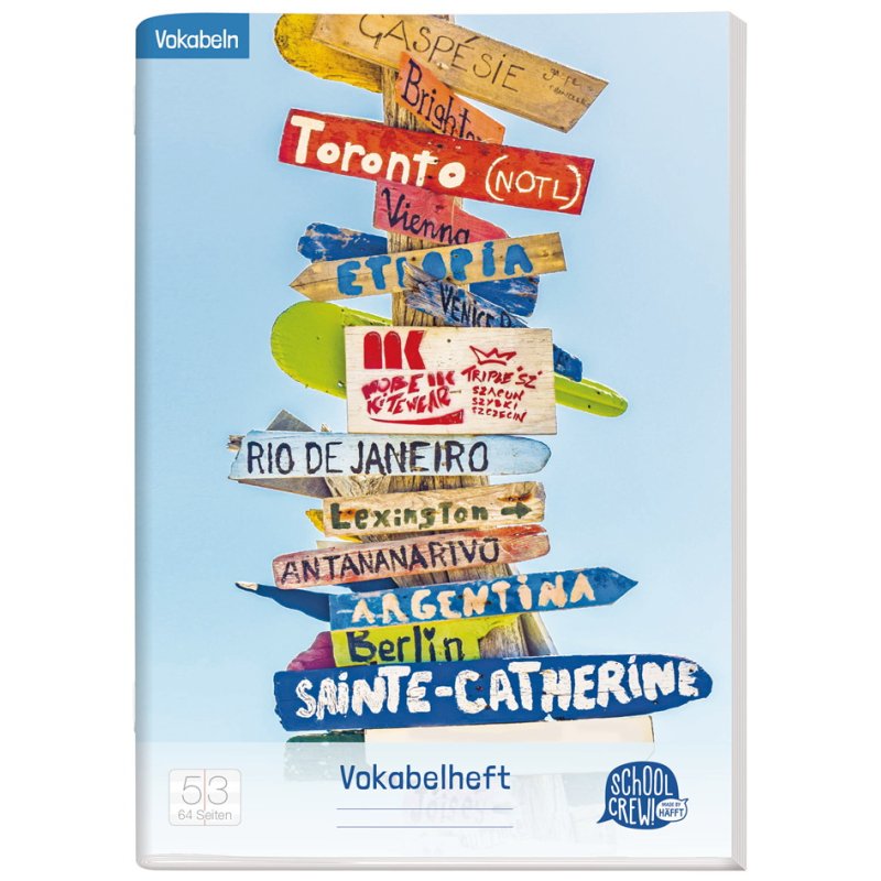 Häfft SchoolCrew! Wegweiser vocabulary notebook, A5, 2 columns, 32 sheets