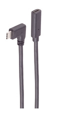 shiverpeaks USB-C verlengkabel, 90 graden haaks, 20 Gbit/s, zwart