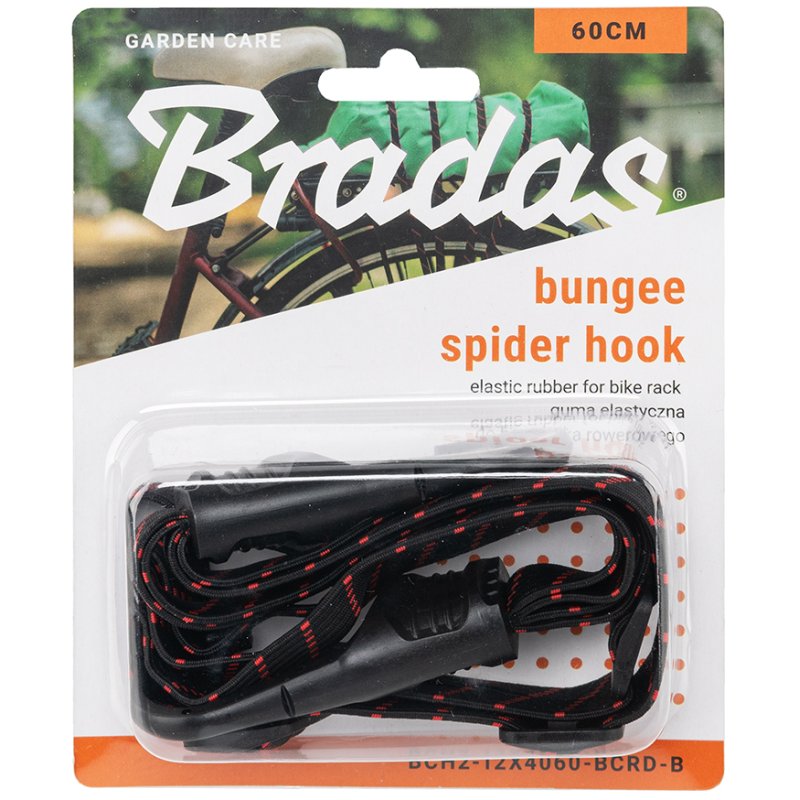 Bradas fiets spanband BUNGEE SPIDER HOOK, zwart/rood, 4 riemen met haken