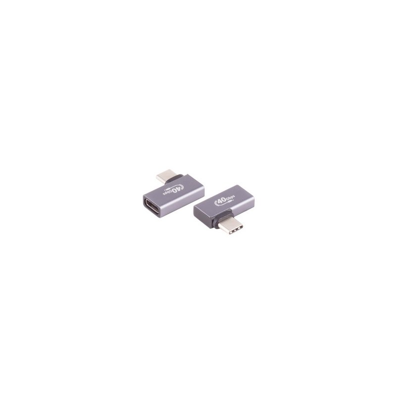 shiverpeaks Adaptateur USB 4.0, USB-C vers USB-C, angle 90 degrés, 40 Gbit/s