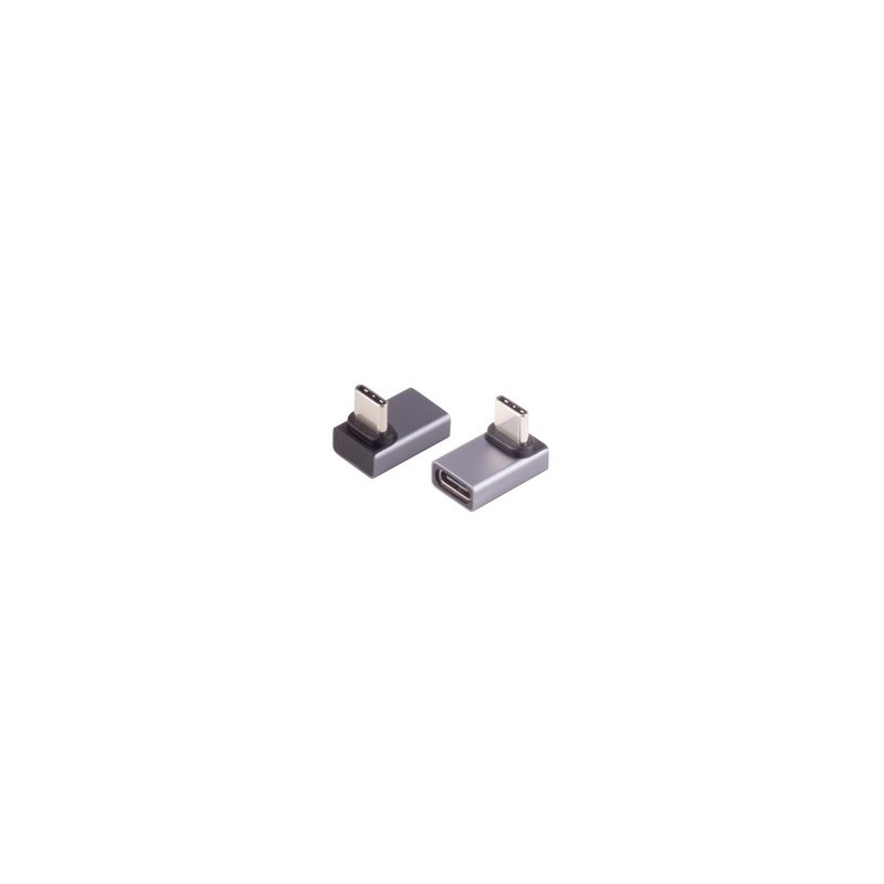 shiverpeaks USB 4.0 adapter, grey, USB-C to USB-C, 90 degree angle, 40 Gbit/s