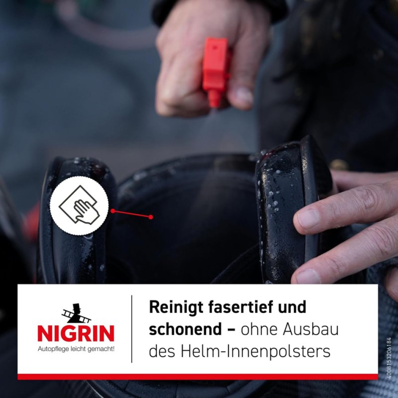 NIGRIN MOTO-BIKE helmet lining cleaner, 300 ml spray bottle, odour remover