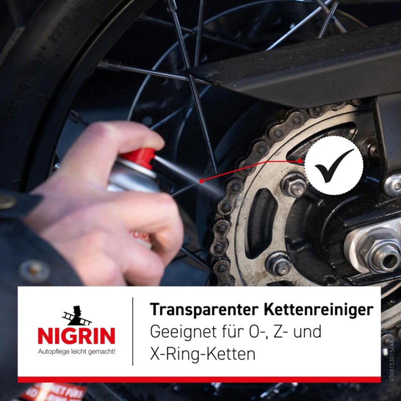 NIGRIN MOTO-BIKE chain cleaner, 500 ml spray bottle, motorcycle