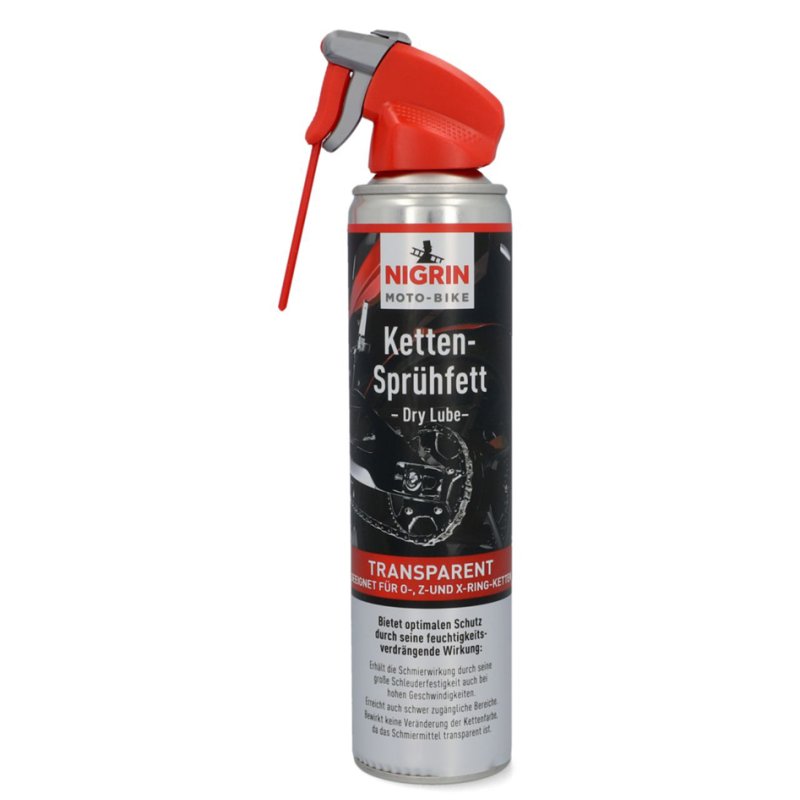 NIGRIN MOTO-BIKE chain spray grease, 400 ml spray bottle, hydrocarbon base