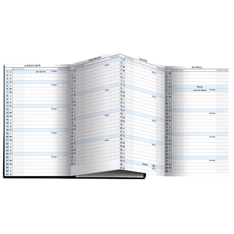 EXACOMPTA recharge agenda EXAPLAN 16 accordéon, 90 x 160 mm, 1 mois par page