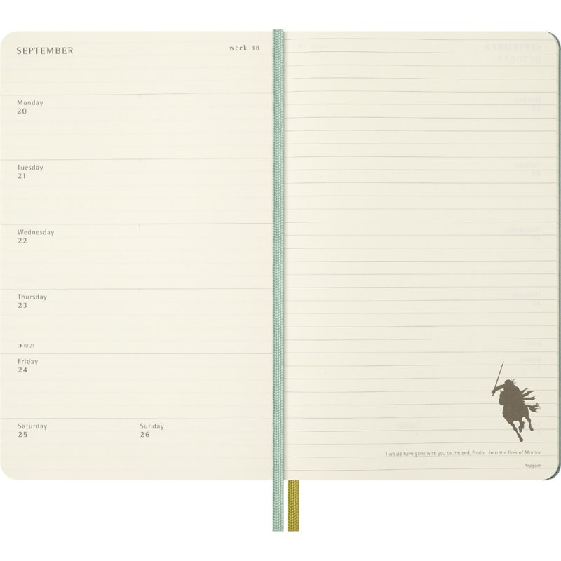Moleskine agenda Le Seigneur des Anneaux 2026/2027, hardcover, calendrier hebdomadaire 18 mois