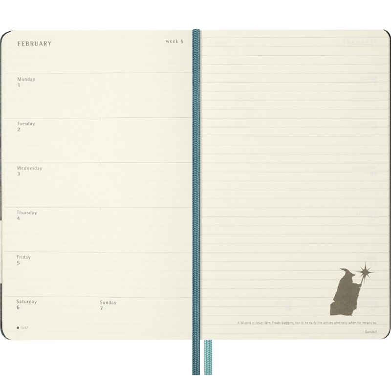 Moleskine boekagenda Herr der Ringe Gandalf 2027, hardcover, weekagenda 130x210 mm