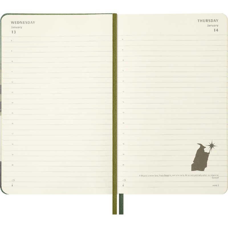 Moleskine dagkalender Herr der Ringe Merry+Pippin 2027, hardcover, 130x210 mm
