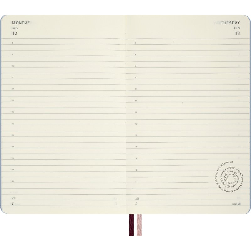 Moleskine agenda Alice in Wonderland 2027, couverture rigide, 130x210 mm, motif lapin blanc