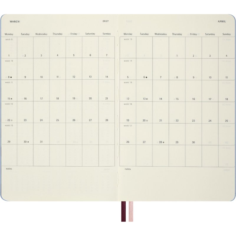 Moleskine agenda Alice in Wonderland 2027, couverture rigide, 130x210 mm, motif lapin blanc