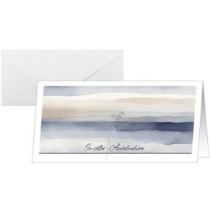 sigel Rouwkaarten-set Aquarell, DIN lang, 10 kaarten + 10 enveloppen, mat wit karton