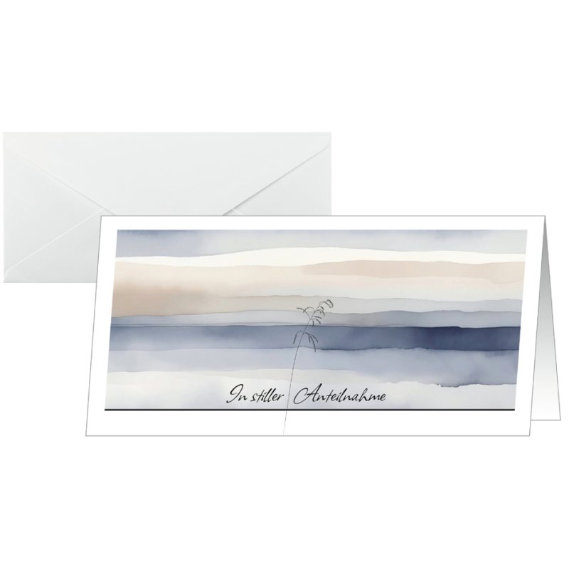 sigel Rouwkaarten-set Aquarell, DIN lang, 10 kaarten + 10 enveloppen, mat wit karton
