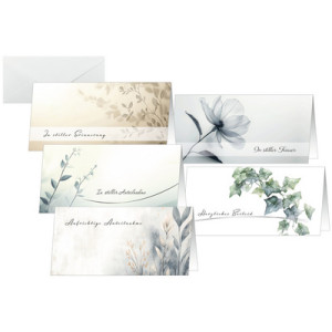 sigel rouwkaarten-set Floral, DIN lang, 250 g/m², 10 kaarten + 10 enveloppen