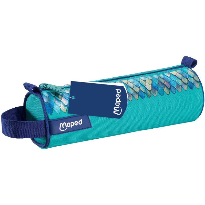 Maped pencil case TROUSSE TUBE L, turquoise/blue, polyester, 80 mm × 235 mm, with zip