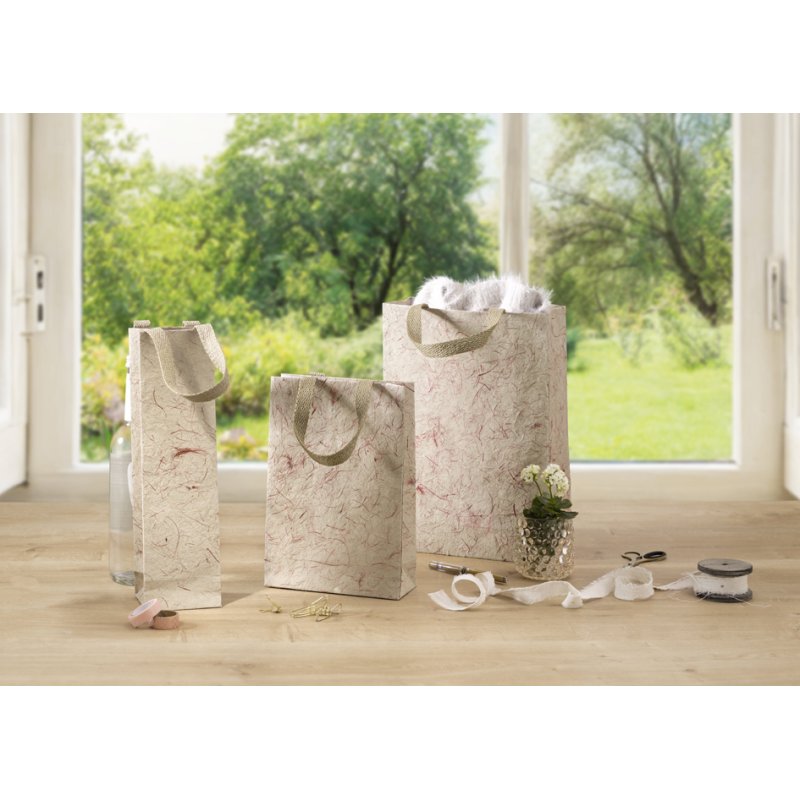 sigel cadeautas 'Red Coco', jutevezelpapier, rood, 190x80x280 mm