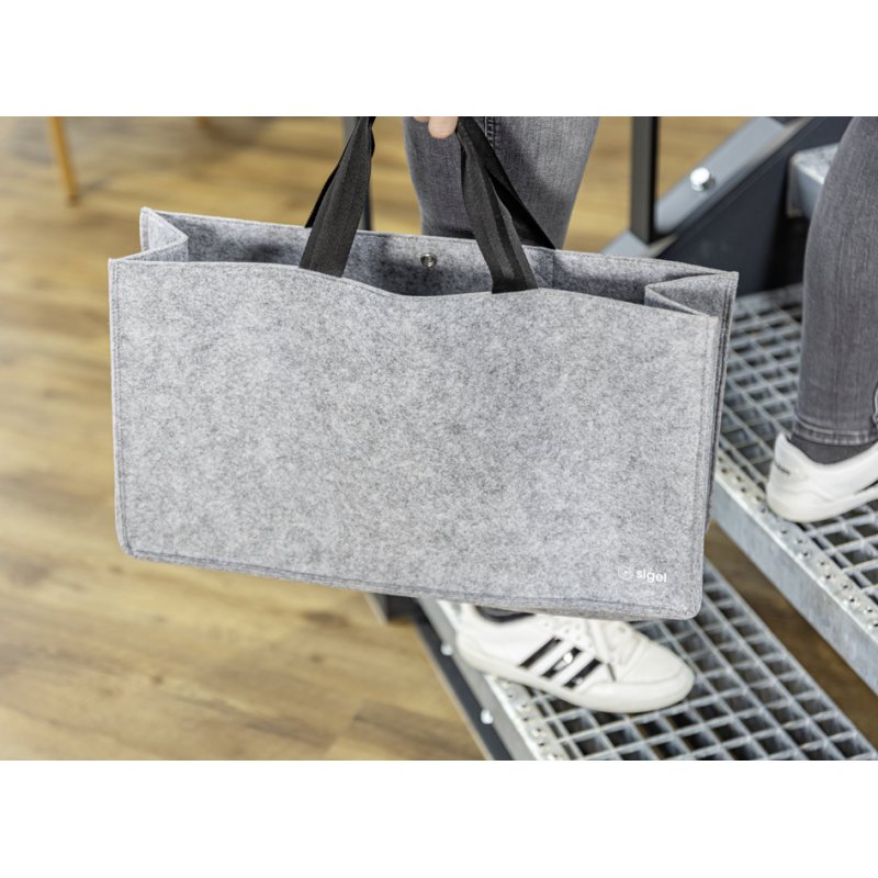 sigel Desk Sharing Bag Basic L, synthetisch vilt, geschikt voor laptops tot 17,3 inch, donkergrijs