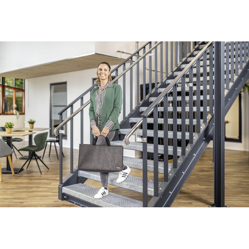 sigel Desk Sharing Bag Basic L, synthetisch vilt, geschikt voor laptops tot 17,3 inch, donkergrijs