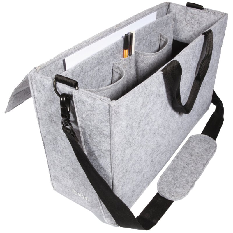 sigel Desk Sharing Bag, synthetisch vilt, geschikt voor laptops tot 16", donkergrijs
