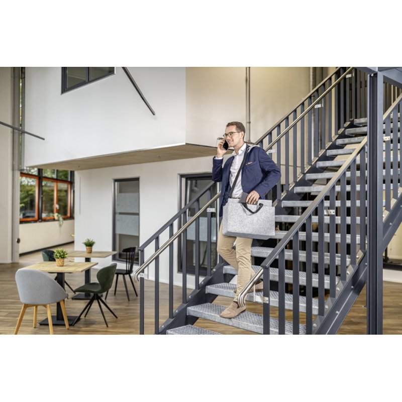 sigel Desk Sharing Bag, synthetisch vilt, geschikt voor laptops tot 16", donkergrijs