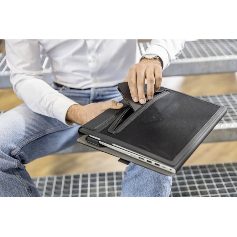 Sigel Housse pour laptop M, jusqu'à 16 pouces, avec fonction support, noir