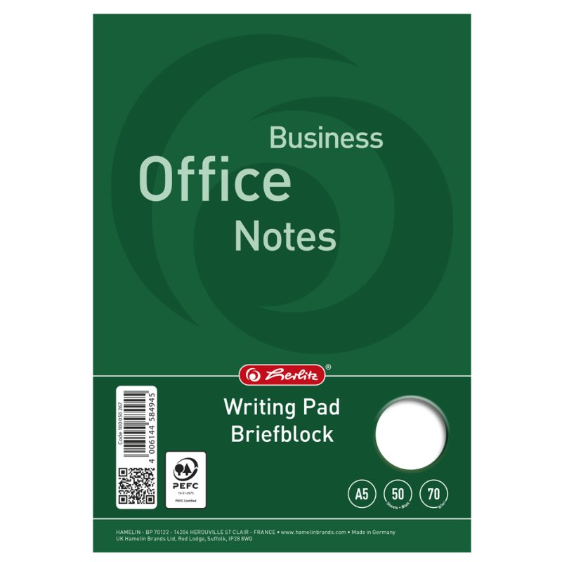 LANDRÉ notitieblok Business Office Notes A5, blanco, 50 vel