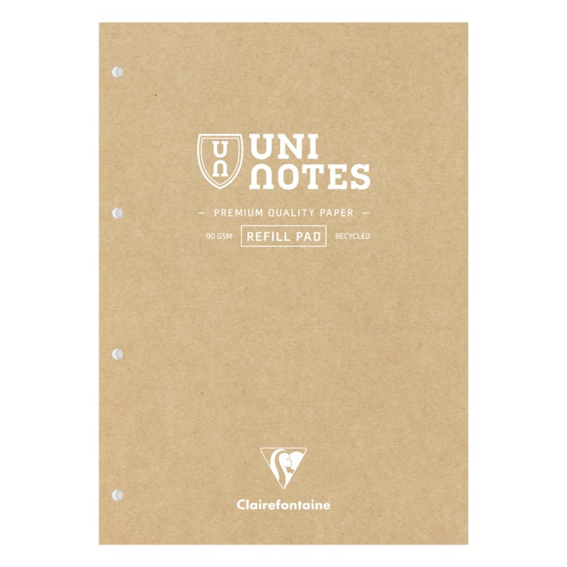 Clairefontaine bloc-notes UNI NOTES A4, quadrillé, 100 feuilles, couleurs assorties