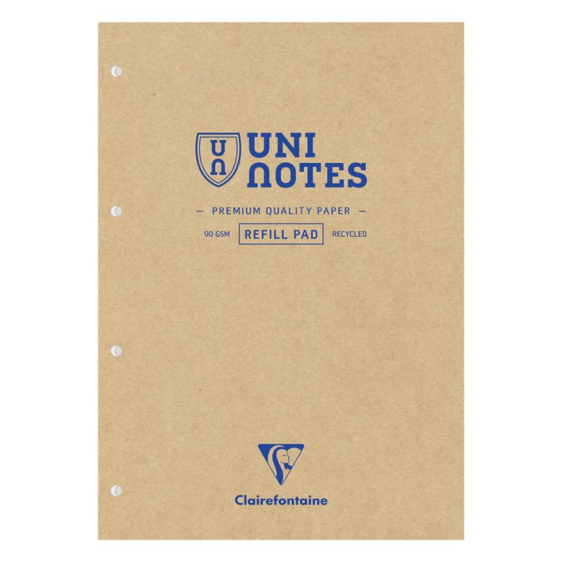 Clairefontaine bloc-notes UNI NOTES A4, quadrillé, 100 feuilles, couleurs assorties