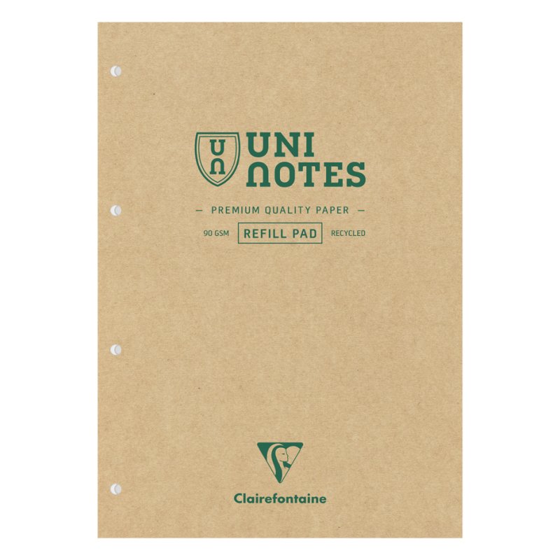 Clairefontaine bloc-notes UNI NOTES A4, quadrillé, 100 feuilles, couleurs assorties
