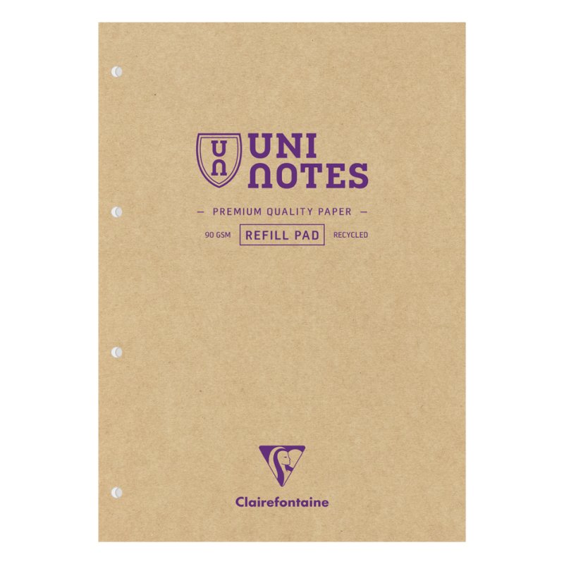 Clairefontaine bloc-notes UNI NOTES A4, quadrillé, 100 feuilles, couleurs assorties