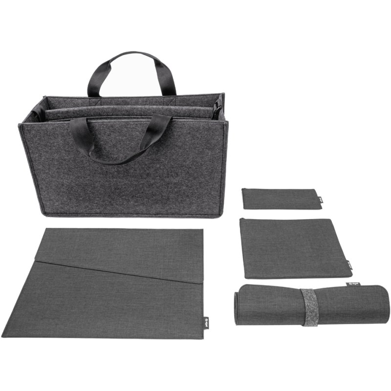 sigel Starter Bundle BAB11, dark grey, 5 pieces, felt bag with laptop sleeve and organiser set