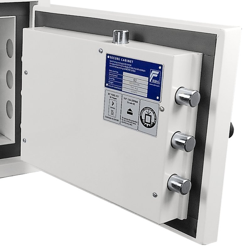 Phoenix coffre-fort de documents FORTRESS PRO SS1461K, 60 min protection incendie, serrure à clé, blanc