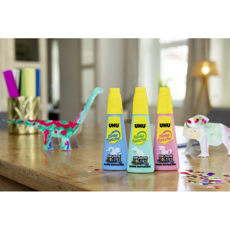 UHU flinke flasche FUN, gesorteerde kleuren, 3 stuks