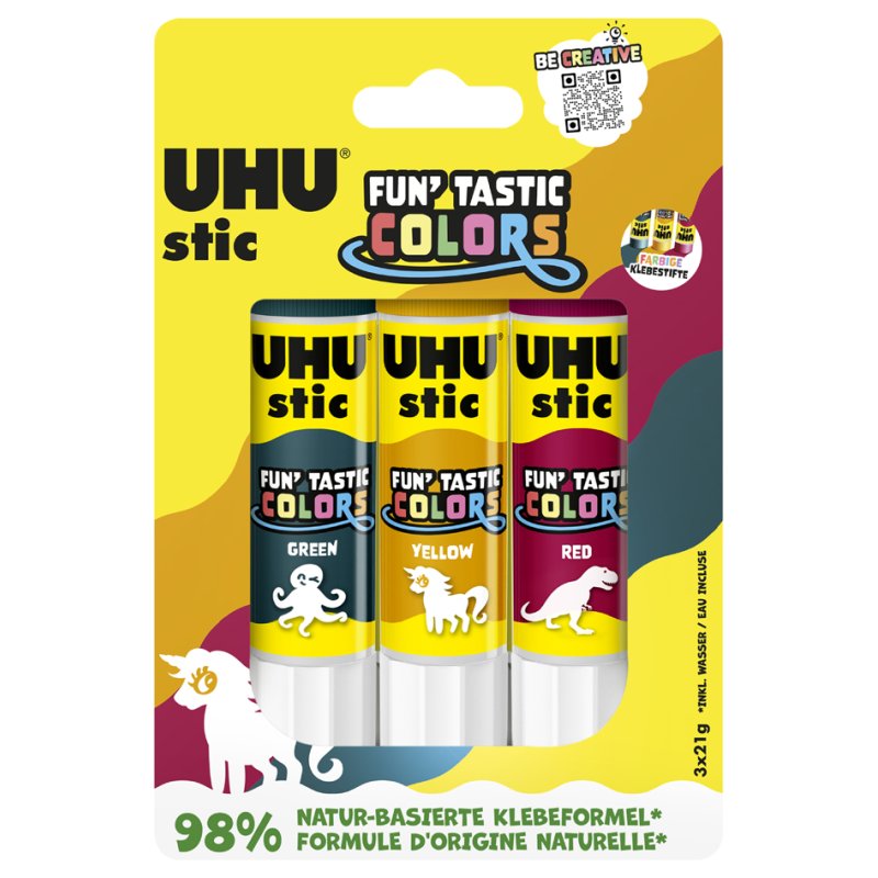 UHU plakstift stic FUN, gesorteerde kleuren, 2×8,2 g