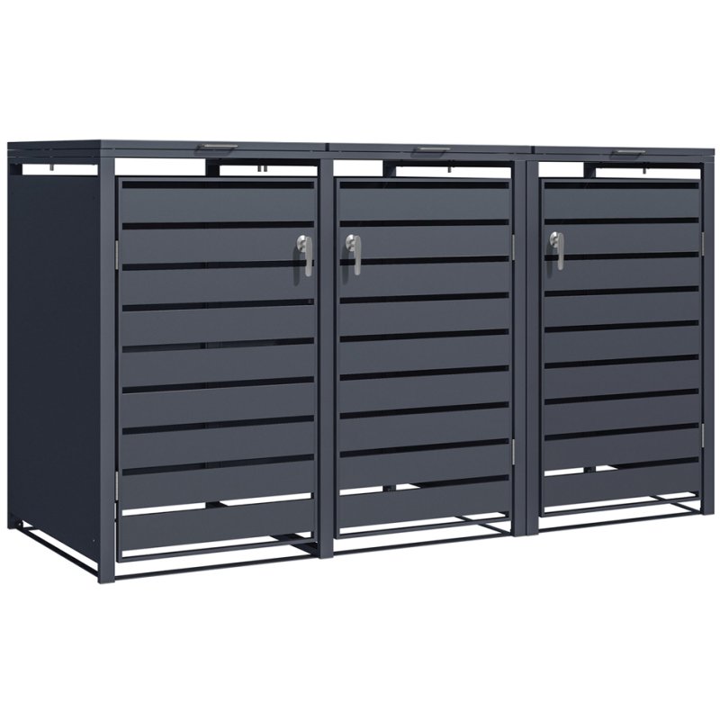 Phoenix Containers Boîte de rangement, 3 portes, aspect chêne, 200x80x116 cm