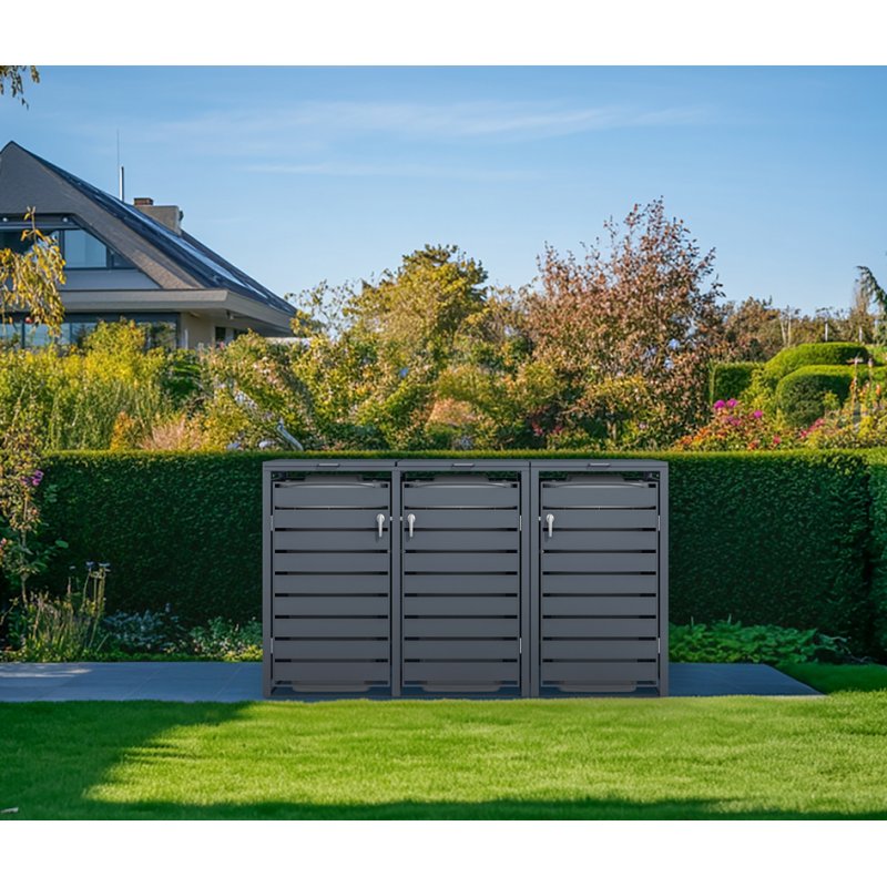 Phoenix Containers Boîte de rangement, 3 portes, aspect chêne, 200x80x116 cm