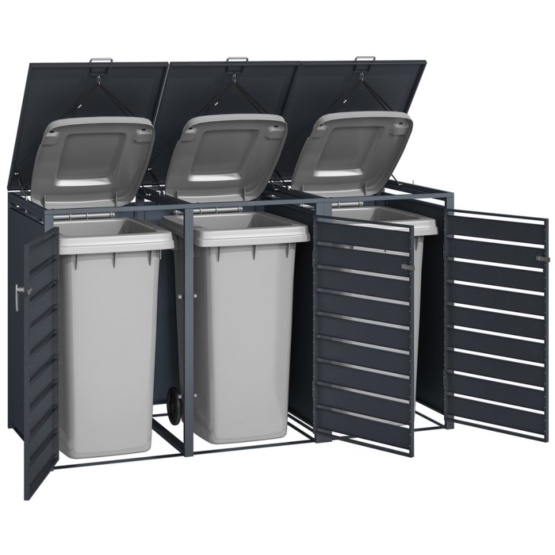 Phoenix Containers Boîte de rangement, 3 portes, aspect chêne, 200x80x116 cm