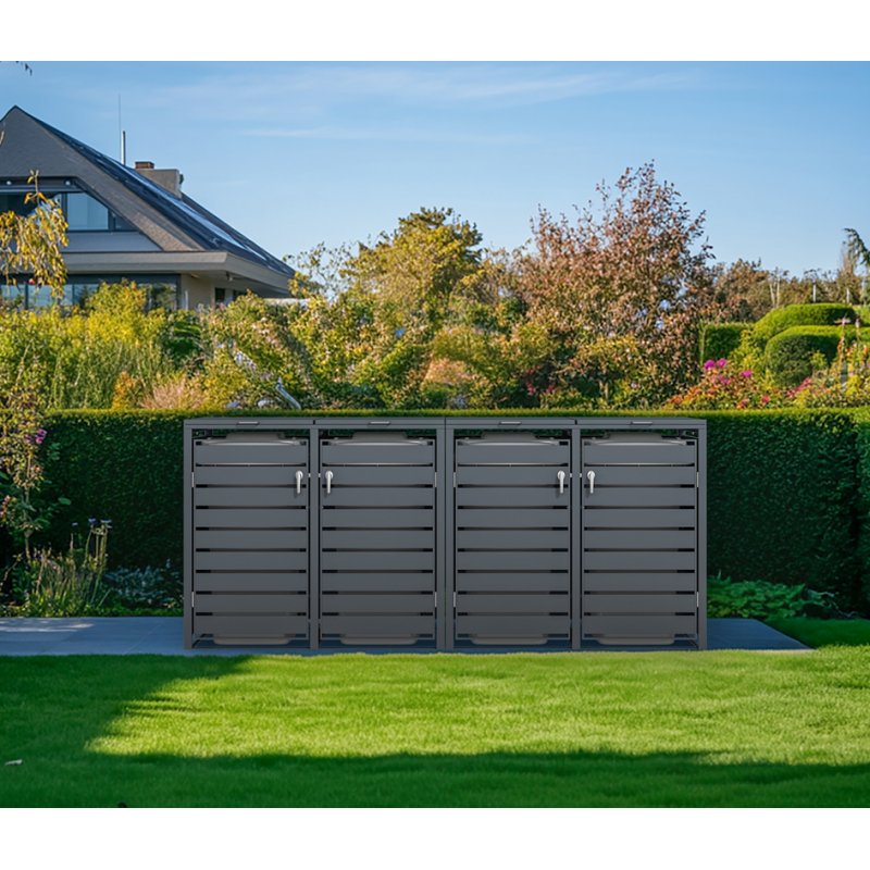 Boîtier de rangement Phoenix GB4426AWK, acier galvanisé, aspect bois chêne, 3 portes